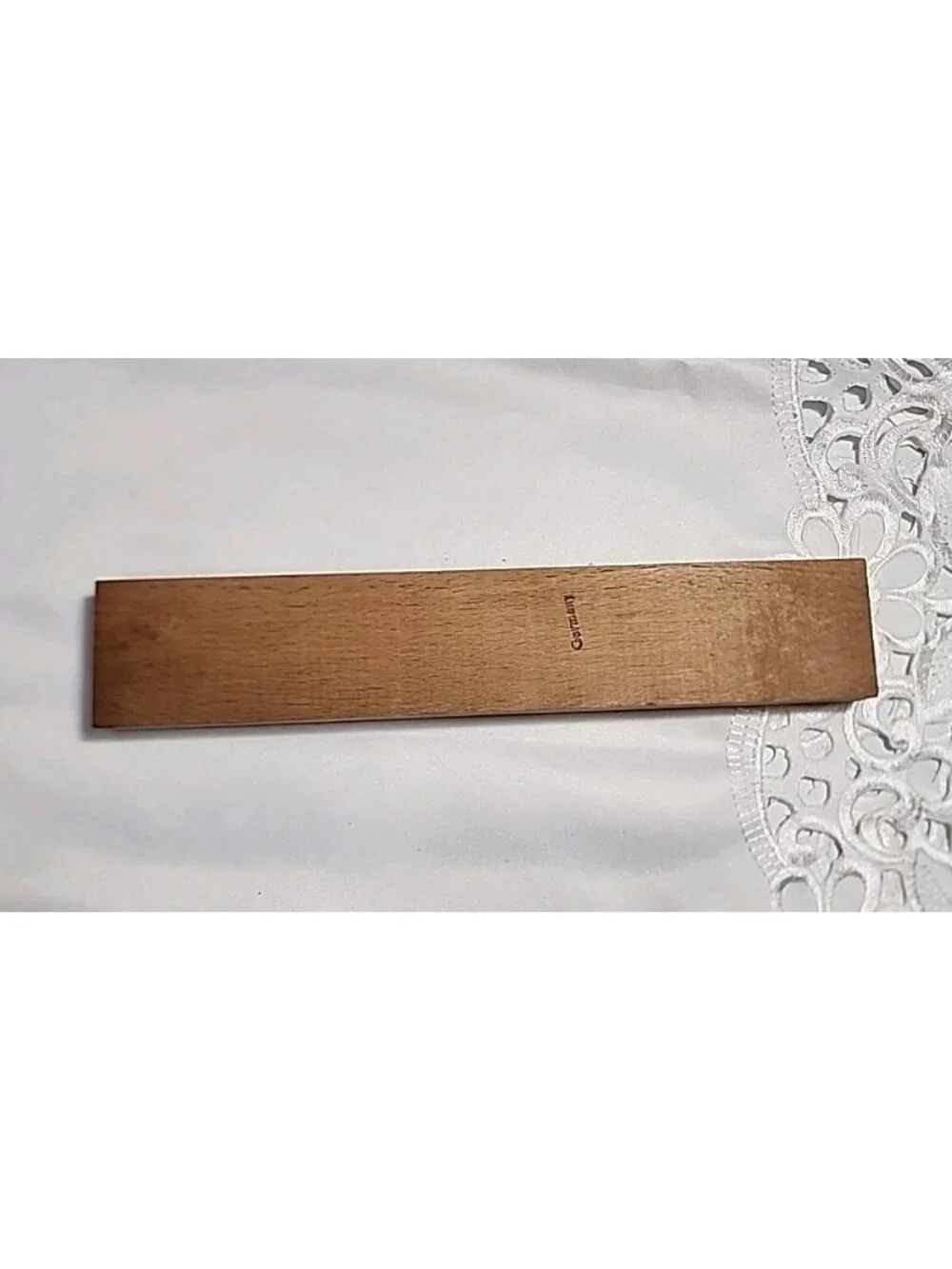 VTG‎ German Wooden Pencil Box Sliding Lid Office Desk Decor Floral Cottagecore